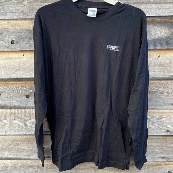 PINK Victoria's Secret Tops - NWT jet black PINK rhinestone back tee